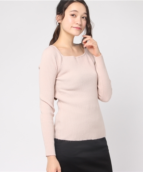 VENCEEXCHANGE（ヴァンスエクスチェンジ）の「スクエアプルオーバー                       （ニット/セーター・レディース・ブラック/ピンク/オフホワイト・MEDIUM）」の13枚目の写真