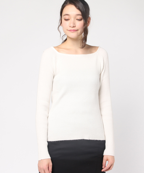 VENCEEXCHANGE（ヴァンスエクスチェンジ）の「スクエアプルオーバー                       （ニット/セーター・レディース・ブラック/ピンク/オフホワイト・MEDIUM）」の4枚目の写真