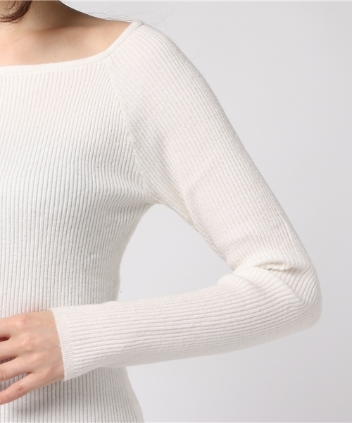 VENCEEXCHANGE（ヴァンスエクスチェンジ）の「スクエアプルオーバー                       （ニット/セーター・レディース・ブラック/ピンク/オフホワイト・MEDIUM）」の8枚目の写真