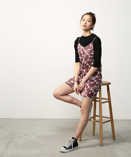 AZUL by moussy(アズールバイマウジー)の「ペイズリーキャミオールインワン(つなぎ/オールインワン・レディース・ホワイト系その他/ブラック系その他・SMALL/MEDIUM)」の14枚目の写真