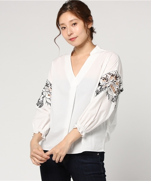 ottilie（オティーリエ）の「モチーフレースブラウス（シャツ/ブラウス・レディース・ブラック/オフホワイト・FREE）」の9枚目の写真