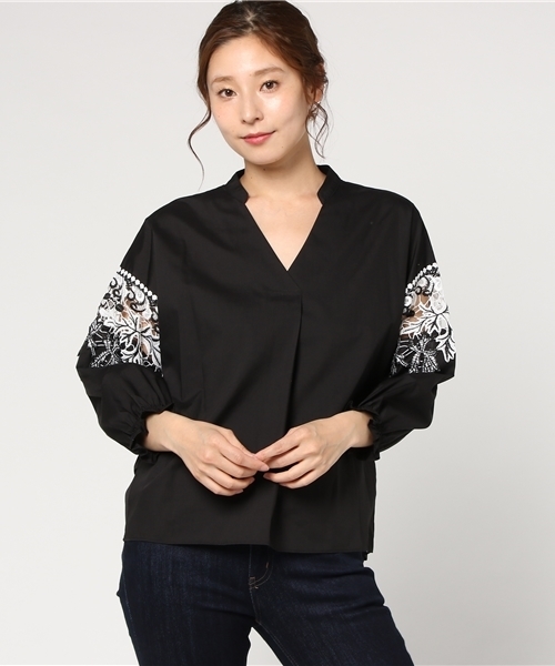 ottilie（オティーリエ）の「モチーフレースブラウス（シャツ/ブラウス・レディース・ブラック/オフホワイト・FREE）」の10枚目の写真