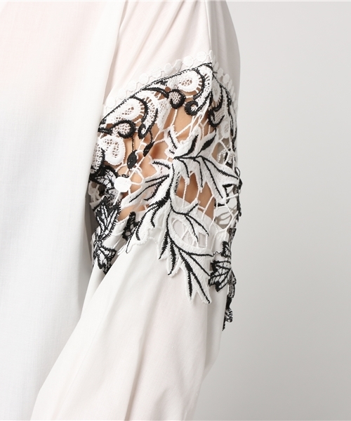 ottilie（オティーリエ）の「モチーフレースブラウス（シャツ/ブラウス・レディース・ブラック/オフホワイト・FREE）」の7枚目の写真