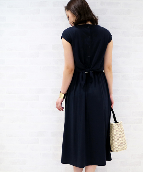 N.(N. Natural Beauty Basic)(エヌエヌナチュラルビューティーベーシック)の「バックリボンカットソーワンピース(ワンピース・レディース・イエロー/ネイビー/グレー/ブルー/ブラウン・MEDIUM)」の17枚目の写真