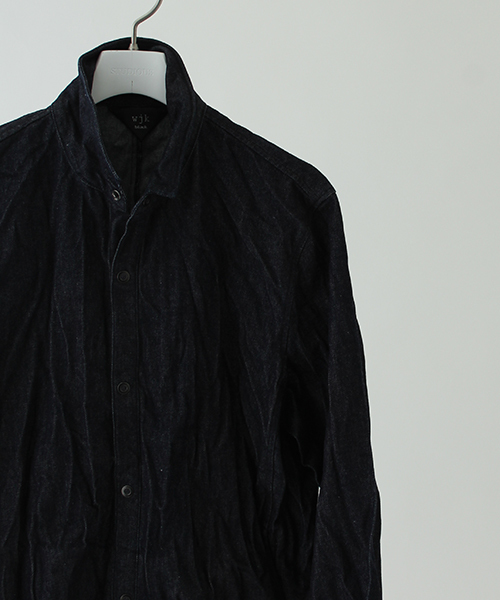 wjk black(ダブルジェイケイブラック)の「【wjk black】≪STUDIOUS限定≫デニムワッシャースタンドシャツ(シャツ/ブラウス・メンズ・インディゴブルー/ブルー・1/3/2)」の7枚目の写真