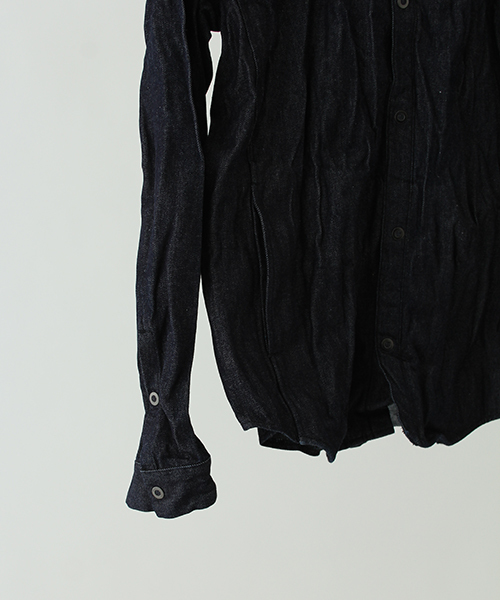 wjk black(ダブルジェイケイブラック)の「【wjk black】≪STUDIOUS限定≫デニムワッシャースタンドシャツ(シャツ/ブラウス・メンズ・インディゴブルー/ブルー・1/3/2)」の6枚目の写真