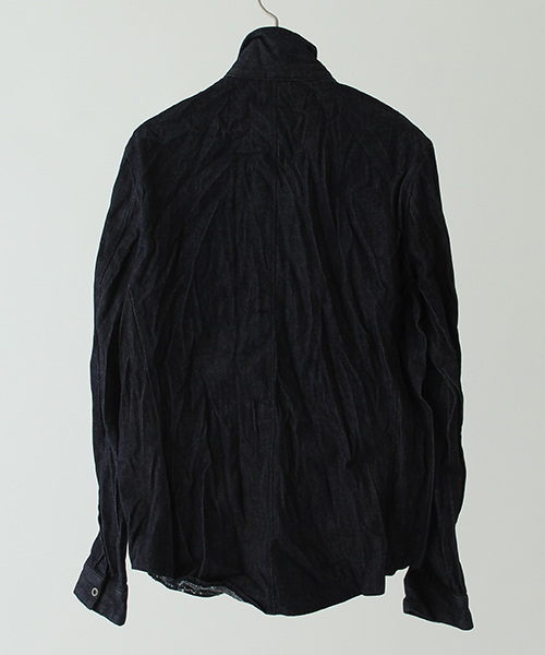 wjk black(ダブルジェイケイブラック)の「【wjk black】≪STUDIOUS限定≫デニムワッシャースタンドシャツ(シャツ/ブラウス・メンズ・インディゴブルー/ブルー・1/3/2)」の5枚目の写真