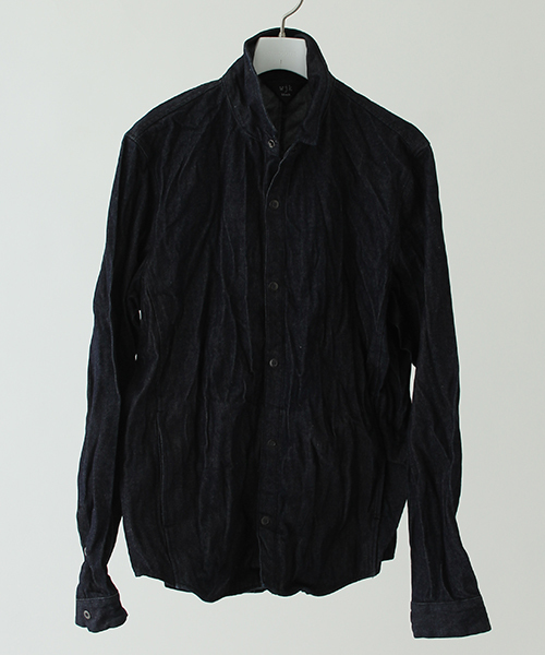 wjk black(ダブルジェイケイブラック)の「【wjk black】≪STUDIOUS限定≫デニムワッシャースタンドシャツ(シャツ/ブラウス・メンズ・インディゴブルー/ブルー・1/3/2)」の4枚目の写真
