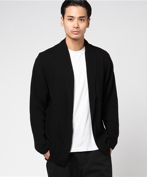 BATONER(バトナー)の「【BATONER】両畦ショールカラー(カーディガン/ボレロ・メンズ・ホワイト/ブラック/ワイン・S/M)」の6枚目の写真