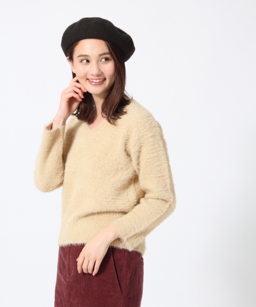 GLOBAL WORK（グローバルワーク）の「ソフトフェザープルオーバー長袖/771970 （ニット/セーター・レディース・ネイビー/グレー/ブルー/ワインレッド/ライトグリーン/ベージュ/グレー系その他・SMALL/MEDIUM/LARGE）」の3枚目の写真