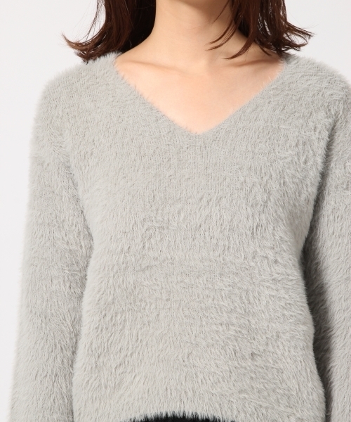 GLOBAL WORK（グローバルワーク）の「ソフトフェザープルオーバー長袖/771970 （ニット/セーター・レディース・ネイビー/グレー/ブルー/ワインレッド/ライトグリーン/ベージュ/グレー系その他・SMALL/MEDIUM/LARGE）」の19枚目の写真