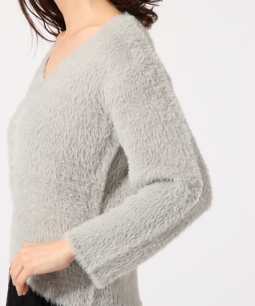 GLOBAL WORK（グローバルワーク）の「ソフトフェザープルオーバー長袖/771970 （ニット/セーター・レディース・ネイビー/グレー/ブルー/ワインレッド/ライトグリーン/ベージュ/グレー系その他・SMALL/MEDIUM/LARGE）」の18枚目の写真