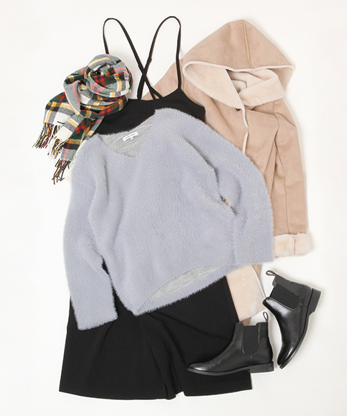 GLOBAL WORK（グローバルワーク）の「ソフトフェザープルオーバー長袖/771970 （ニット/セーター・レディース・ネイビー/グレー/ブルー/ワインレッド/ライトグリーン/ベージュ/グレー系その他・SMALL/MEDIUM/LARGE）」の8枚目の写真