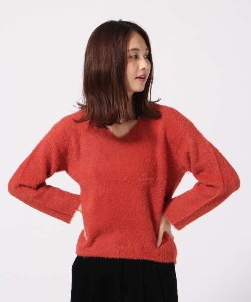 GLOBAL WORK（グローバルワーク）の「ソフトフェザープルオーバー長袖/771970 （ニット/セーター・レディース・ネイビー/グレー/ブルー/ワインレッド/ライトグリーン/ベージュ/グレー系その他・SMALL/MEDIUM/LARGE）」の9枚目の写真