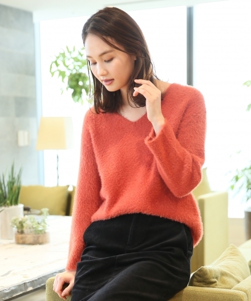 GLOBAL WORK（グローバルワーク）の「ソフトフェザープルオーバー長袖/771970 （ニット/セーター・レディース・ネイビー/グレー/ブルー/ワインレッド/ライトグリーン/ベージュ/グレー系その他・SMALL/MEDIUM/LARGE）」の10枚目の写真