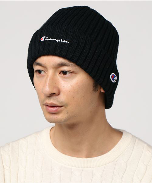 Champion(チャンピオン)の「【CHAMPION】裏フリースワンポイントロゴワッチ(ニットキャップ/ビーニー・メンズ・ブラック/ネイビー/グレー/レッド/オフホワイト・FREE)」の3枚目の写真