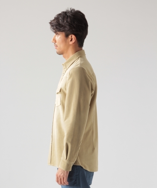 BAYFLOW（ベイフロー）の「BAYFLOW／カットツイル硫化ウエスタンシャツ　18SS（シャツ/ブラウス・メンズ・ピンク/ブルー/ベージュ・LARGE/MEDIUM/SMALL）」の6枚目の写真