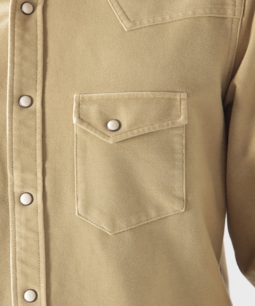 BAYFLOW（ベイフロー）の「BAYFLOW／カットツイル硫化ウエスタンシャツ　18SS（シャツ/ブラウス・メンズ・ピンク/ブルー/ベージュ・LARGE/MEDIUM/SMALL）」の18枚目の写真