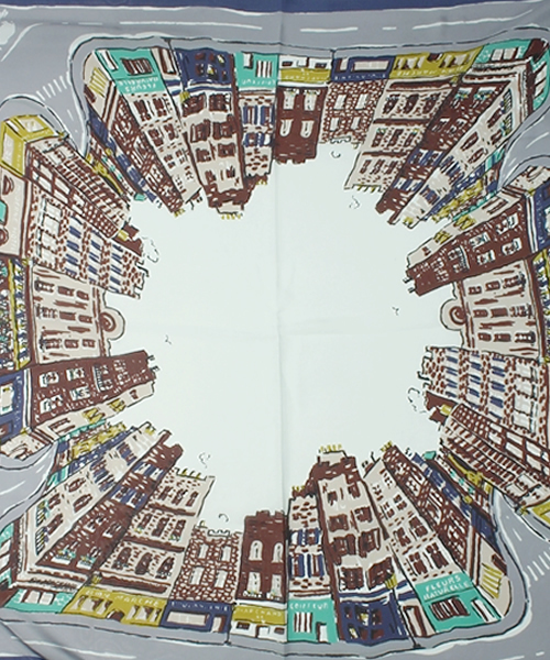 Elephant Blanc（エレファンブラン）の「Elephant Blanc/ORIGINAL SCARF（バンダナ/スカーフ・メンズ・ネイビー/オレンジ・FREE）」の3枚目の写真