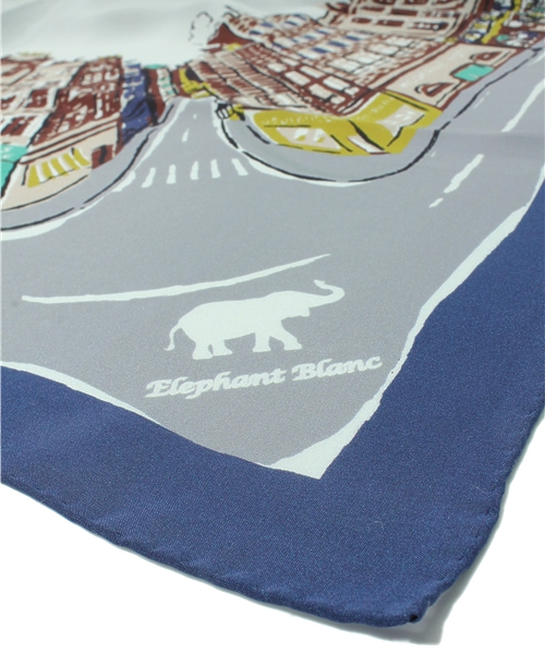 Elephant Blanc（エレファンブラン）の「Elephant Blanc/ORIGINAL SCARF（バンダナ/スカーフ・メンズ・ネイビー/オレンジ・FREE）」の4枚目の写真