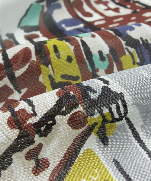 Elephant Blanc（エレファンブラン）の「Elephant Blanc/ORIGINAL SCARF（バンダナ/スカーフ・メンズ・ネイビー/オレンジ・FREE）」の5枚目の写真