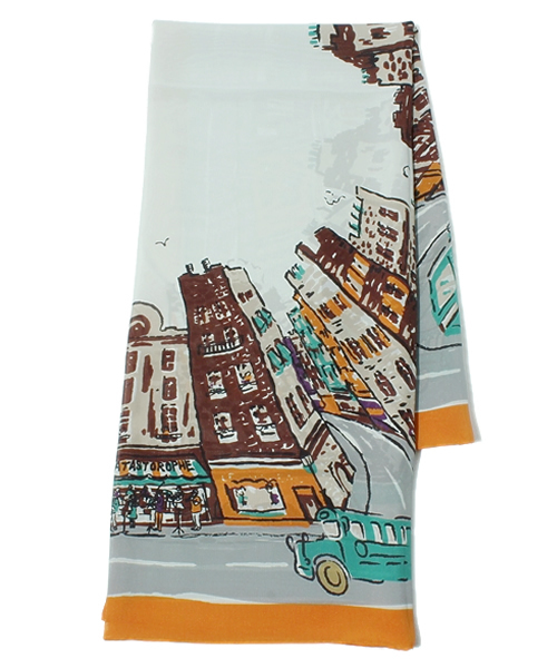 Elephant Blanc（エレファンブラン）の「Elephant Blanc/ORIGINAL SCARF（バンダナ/スカーフ・メンズ・ネイビー/オレンジ・FREE）」の6枚目の写真