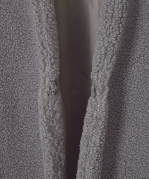 w closet（ダブルクローゼット）の「【WEB限定】ブークレショート丈ジャケット_（ノーカラージャケット・レディース・キャメル/ベージュ/グレー・FREE）」の12枚目の写真