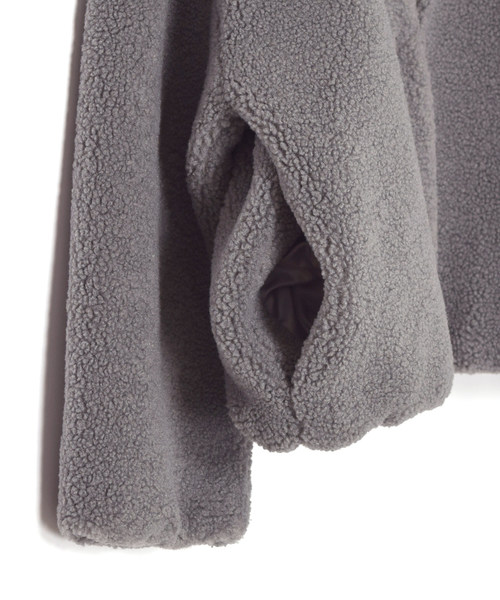 w closet（ダブルクローゼット）の「【WEB限定】ブークレショート丈ジャケット_（ノーカラージャケット・レディース・キャメル/ベージュ/グレー・FREE）」の13枚目の写真