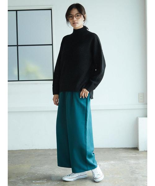 AMERICAN HOLIC(アメリカンホリック)の「・バックポケット付ワイドパンツ(その他パンツ・レディース・ブラック/ベージュ/ネイビー/グリーン/ブラウン/ブルー/チャコールグレー・M/L)」の15枚目の写真