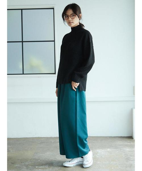 AMERICAN HOLIC(アメリカンホリック)の「・バックポケット付ワイドパンツ(その他パンツ・レディース・ブラック/ベージュ/ネイビー/グリーン/ブラウン/ブルー/チャコールグレー・M/L)」の14枚目の写真