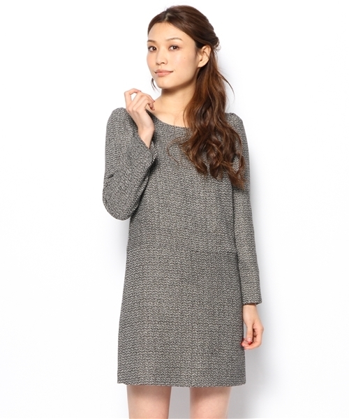 Soareak(ソアリーク)の「バックファスナーツイードワンピース(ワンピース・レディース・ベージュ/レッド/ブラック・SMALL/MEDIUM)」の2枚目の写真