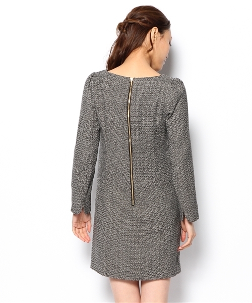 Soareak(ソアリーク)の「バックファスナーツイードワンピース(ワンピース・レディース・ベージュ/レッド/ブラック・SMALL/MEDIUM)」の6枚目の写真