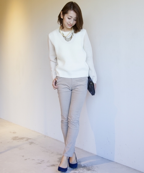 BEAUTY&YOUTH UNITED ARROWS(ビューティーアンドユースユナイテッドアローズ)の「BYBC 袖バイカラーショートクルーネックニット ◆(ニット/セーター・レディース・ホワイト/ブラック/イエロー・フリー)」の12枚目の写真
