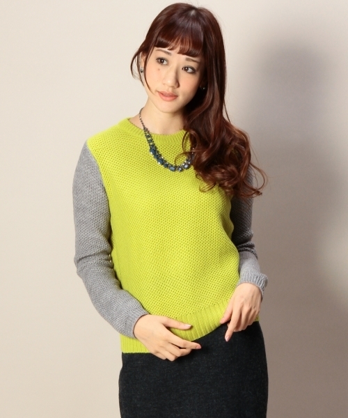 BEAUTY&YOUTH UNITED ARROWS(ビューティーアンドユースユナイテッドアローズ)の「BYBC 袖バイカラーショートクルーネックニット ◆(ニット/セーター・レディース・ホワイト/ブラック/イエロー・フリー)」の17枚目の写真