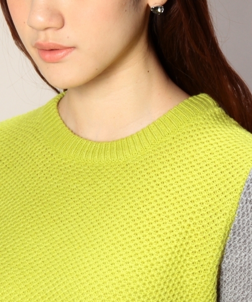 BEAUTY&YOUTH UNITED ARROWS(ビューティーアンドユースユナイテッドアローズ)の「BYBC 袖バイカラーショートクルーネックニット ◆(ニット/セーター・レディース・ホワイト/ブラック/イエロー・フリー)」の7枚目の写真