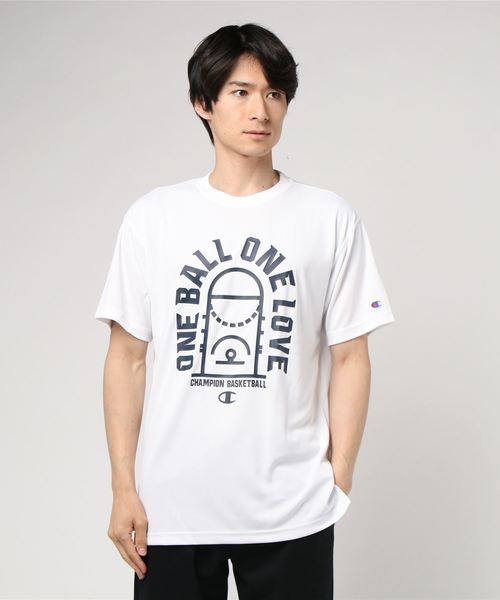 Champion(チャンピオン)の「【Champion/チャンピオン】メンズ E-MOTION プラクティスTシャツ(Tシャツ/カットソー・メンズ・ライム/ネイビー/ブラック/グレー/ホワイト・MEDIUM/LARGE)」の1枚目の写真
