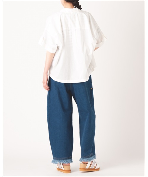 mercibeaucoup,（メルシーボークー）の「Ｂ：うしろまえ切りっぱ（デニムパンツ・レディース・オフホワイト/ブルー・0/01/03）」の10枚目の写真