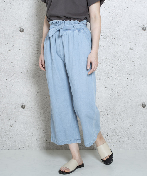 LUGG NAGG(ラグナグ)の「【Jewelobe/ ジュエローブ】デニムハイウエストワイドパンツ(その他パンツ・レディース・ブラック/ネイビー/サックスブルー/ブルー・FREE)」の3枚目の写真