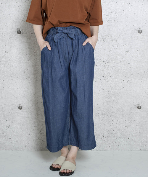 LUGG NAGG(ラグナグ)の「【Jewelobe/ ジュエローブ】デニムハイウエストワイドパンツ(その他パンツ・レディース・ブラック/ネイビー/サックスブルー/ブルー・FREE)」の4枚目の写真