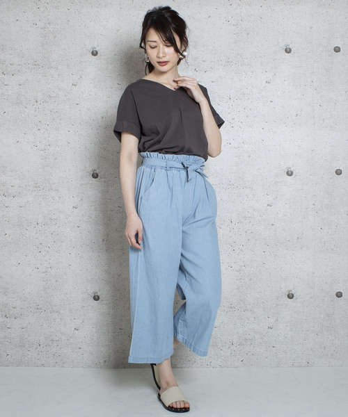 LUGG NAGG(ラグナグ)の「【Jewelobe/ ジュエローブ】デニムハイウエストワイドパンツ(その他パンツ・レディース・ブラック/ネイビー/サックスブルー/ブルー・FREE)」の10枚目の写真