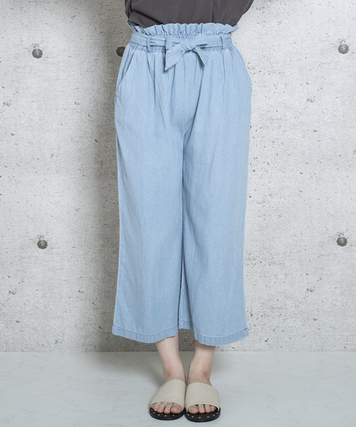 LUGG NAGG(ラグナグ)の「【Jewelobe/ ジュエローブ】デニムハイウエストワイドパンツ(その他パンツ・レディース・ブラック/ネイビー/サックスブルー/ブルー・FREE)」の11枚目の写真