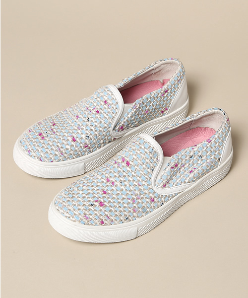 ROSE BUD（ローズバッド）の「LR-14103 TWEED SLIPON SNEAKER（スニーカー・レディース・ブラック×レッド/ライトブルー・39/38/36/37）」の14枚目の写真