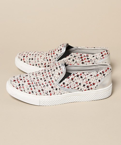 ROSE BUD（ローズバッド）の「LR-14103 TWEED SLIPON SNEAKER（スニーカー・レディース・ブラック×レッド/ライトブルー・39/38/36/37）」の11枚目の写真