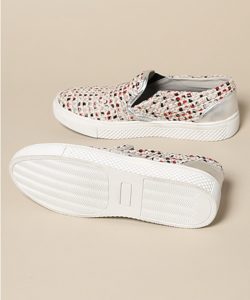 ROSE BUD（ローズバッド）の「LR-14103 TWEED SLIPON SNEAKER（スニーカー・レディース・ブラック×レッド/ライトブルー・39/38/36/37）」の10枚目の写真