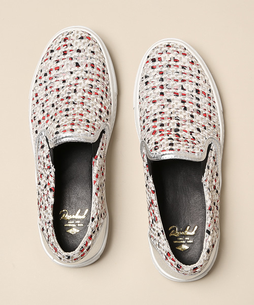 ROSE BUD（ローズバッド）の「LR-14103 TWEED SLIPON SNEAKER（スニーカー・レディース・ブラック×レッド/ライトブルー・39/38/36/37）」の7枚目の写真