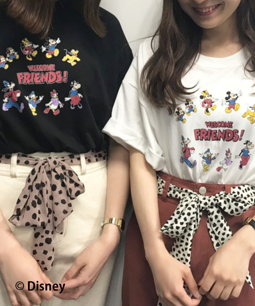 one after another NICE CLAUP（ワンアフターアナザーナイスクラップ）の「ミッキーマウス＆フレンズ/Tシャツ（Tシャツ/カットソー・レディース・オフホワイト/ブラック・FREE）」の6枚目の写真