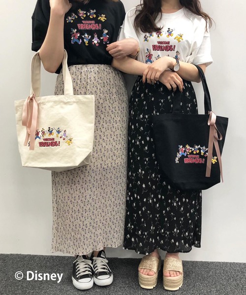 one after another NICE CLAUP（ワンアフターアナザーナイスクラップ）の「ミッキーマウス＆フレンズ/Tシャツ（Tシャツ/カットソー・レディース・オフホワイト/ブラック・FREE）」の7枚目の写真
