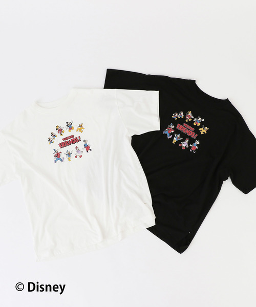 one after another NICE CLAUP（ワンアフターアナザーナイスクラップ）の「ミッキーマウス＆フレンズ/Tシャツ（Tシャツ/カットソー・レディース・オフホワイト/ブラック・FREE）」の5枚目の写真