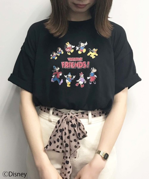 one after another NICE CLAUP（ワンアフターアナザーナイスクラップ）の「ミッキーマウス＆フレンズ/Tシャツ（Tシャツ/カットソー・レディース・オフホワイト/ブラック・FREE）」の11枚目の写真
