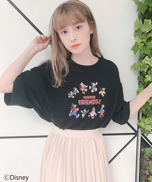one after another NICE CLAUP（ワンアフターアナザーナイスクラップ）の「ミッキーマウス＆フレンズ/Tシャツ（Tシャツ/カットソー・レディース・オフホワイト/ブラック・FREE）」の12枚目の写真